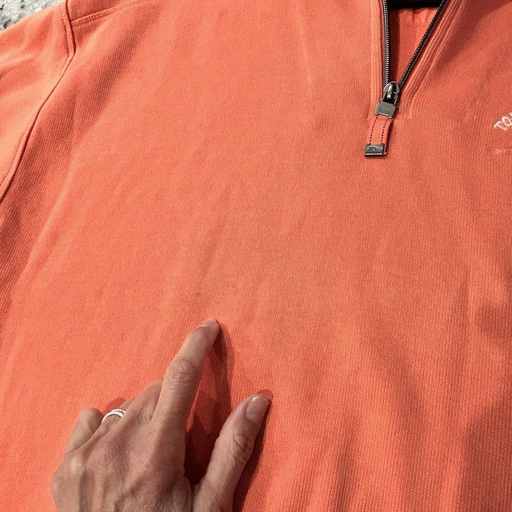 Tommy Bahama Relax Pullover Classic Preppy Mens Medium 1/4 Zip Orange - Picture 10 of 10
